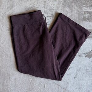 Eddie Bauer Womens XXL Plum Purple Wide Leg Fleece Lined Lounge Pants Sweatpants